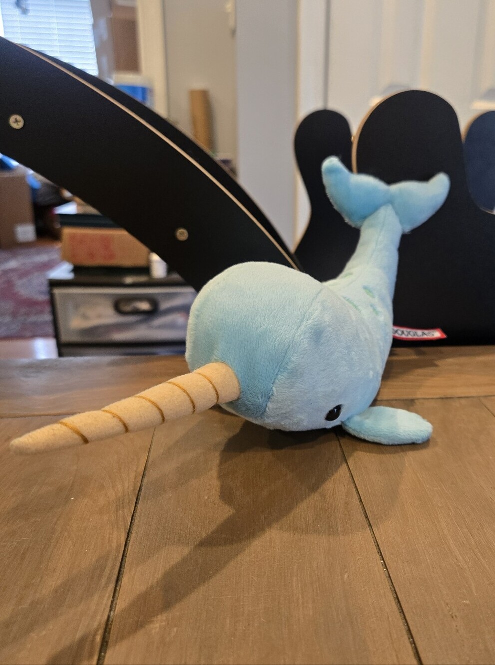 Douglas Blue Narwhal Plush Toy - Soft Light Blue Cuddle Buddy